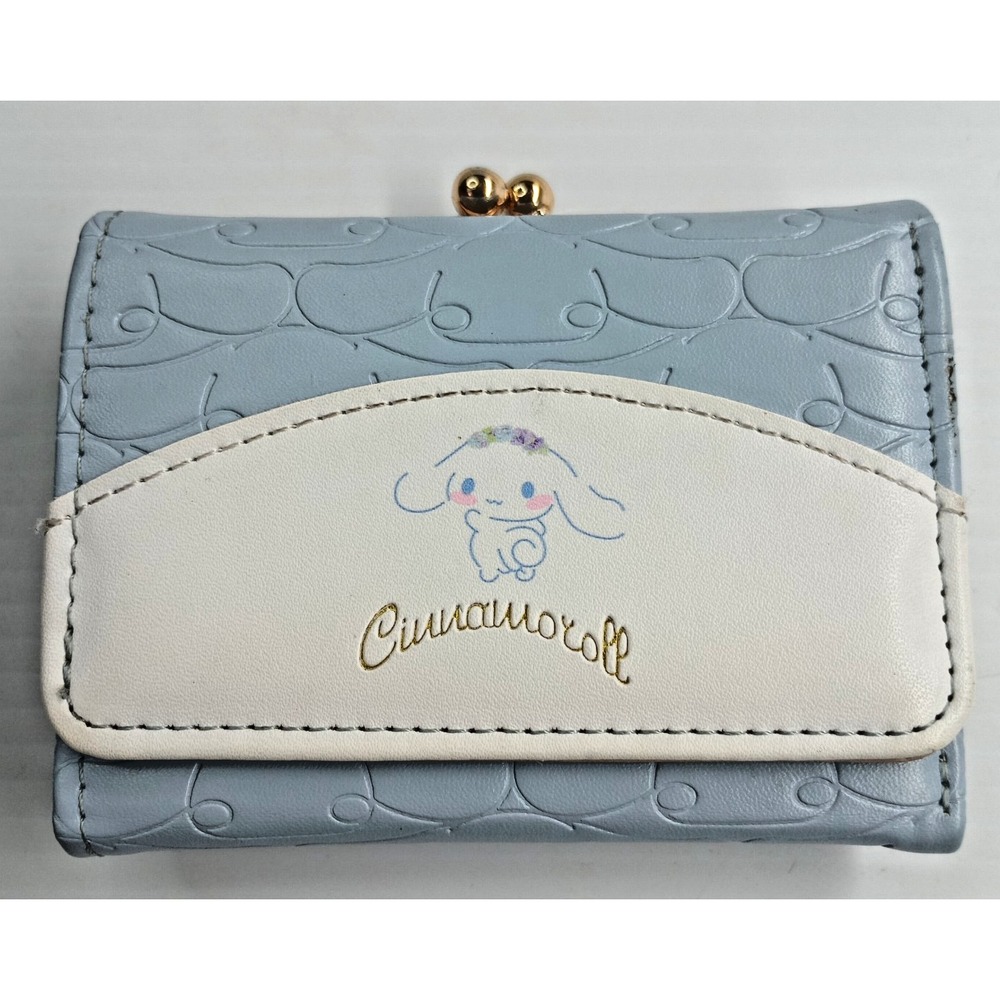 Cinnamoroll Style Tri-Fold Wallet Blue White Coin Purse Snap‎ Small Cute